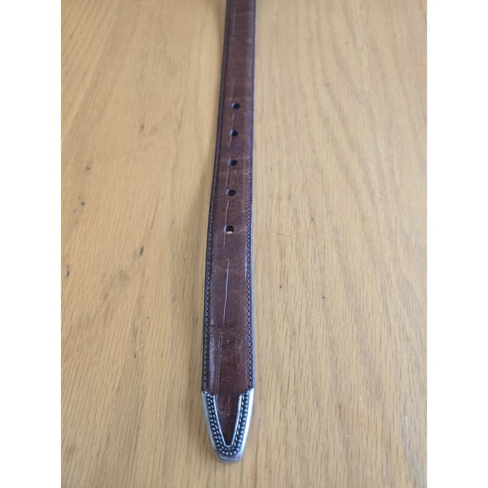 Brighton Reptile Lizard Leather Womens Belt Size M 30 BROWN Heart